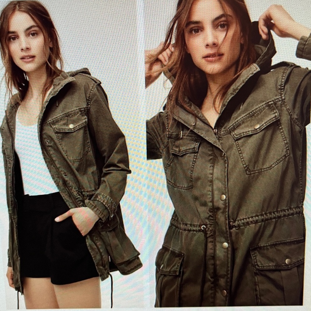 Talula Aritzia Trooper Jacket Olive Green Utility Size XS 100%‎ Cotton